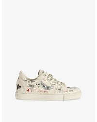 Zadig & Voltaire - Fly On Wing-Motif Leather Low-Top Trainers - Lyst