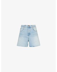 FRAME - The Easy Faded-wash Recycled Denim Shorts - Lyst