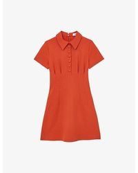 Reiss - Marlie Button-Front Woven Mini Dress - Lyst