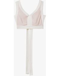 Reiss - Rosalia Colour-blocked Cropped Woven Top - Lyst