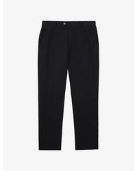Reiss - Dobby Straight-Leg Cotton- Pique Trousers - Lyst