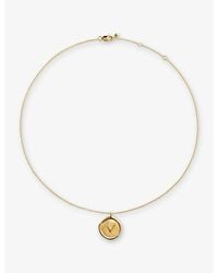Monica Vinader - Initial-P Stamp 18Ct-Vermeil Chain Necklace - Lyst