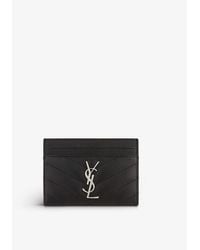 Saint Laurent - Monogram Matelassé Leather Card Case - Lyst