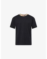 Burberry - Check-Print Short-Sleeves Cotton-Jersey T-Shirt - Lyst