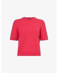 ME+EM - Round-Neck Short-Sleeve Cashmere Top - Lyst