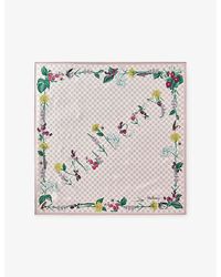 Mulberry - River Side Floral-Print Square Silk-Twill Scarf - Lyst