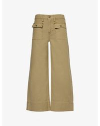 FRAME - The 70's Patch-pocket Cotton Trousers - Lyst