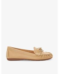 Dune - Grovers Bow-detail Leather Loafers - Lyst