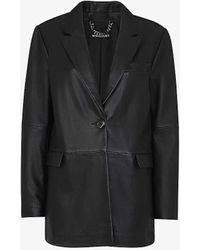 Whistles - Stina Regular-fit Leather Blazer Jacket X - Lyst