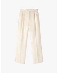 Sandro - Straight-Leg High-Rise Satin Trousers - Lyst