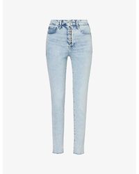 GOOD AMERICAN - Good Legs Tapered-leg High-rise Stretch-recycled-denim Jeans - Lyst