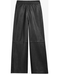 Ted Baker Frencis Wide-leg Leather Trousers - Black