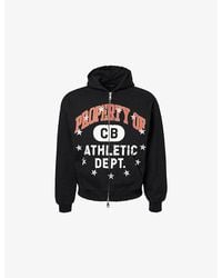 Cole Buxton - Property Of Zipped Brand-Print Cotton-Jersey Hoody - Lyst