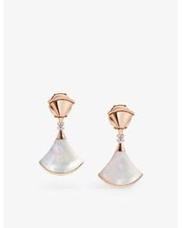 BVLGARI - Divas' Dream 18Ct Rose- 0.07Ct Diamond And Mother-Of-Pearl Earrings - Lyst