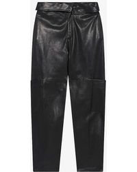 IRO - Caron Patch-pocket Tapered-leg High-rise Leather Trousers - Lyst