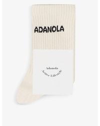 ADANOLA - Logo-Print Ribbed Cotton-Blend Socks - Lyst