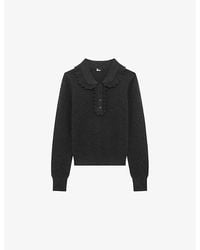 The Kooples - Scalloped-Collar Regular-Fit Wool And Cotton-Blend Jumper - Lyst
