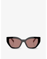 Prada - Pr A09s Butterfly-frame Tortoiseshell Acetate Sunglasses - Lyst