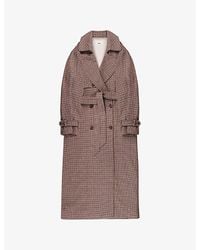 Ro&zo - Houndstooth Double-Breasted Wool-Blend Trench Coat - Lyst