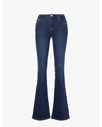 FRAME - Le Crop Mini Flared-leg Mid-rise Jeans - Lyst