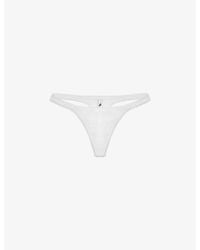 Cou Cou Intimates - Pointelle Mid-Rise Cotton Thong - Lyst