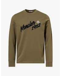 Moncler - Scribble Logo-Print Long-Sleeve Cotton T-Shirt - Lyst