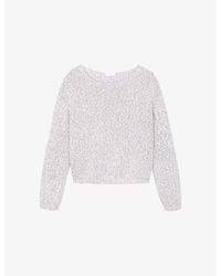 The White Company - Mouline Slash-Neck Long-Sleeve Cotton And Linen-Blend Jumper - Lyst