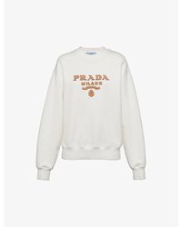 Prada - Brand-appliqué Oversized-fit Cotton-jersey Sweatshirt - Lyst