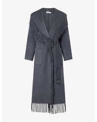 Jonathan Simkhai - Carrie Fringe-Trim Wool-Blend Coat - Lyst