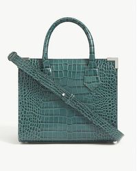 The Kooples Ming Croc-embossed Medium Leather Tote Bag - Green
