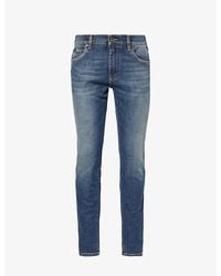 Dolce & Gabbana - Brand-plaque Slim-leg Regular-fit Stretch-denim Jeans - Lyst