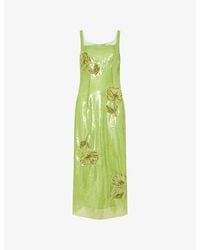 Huishan Zhang - Marilyn Sequin Woven Midi Dress - Lyst