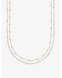 Astley Clarke - Biography 18Ct- Plated Sterling- And Mother-Of-Pearl Double Strand Beaded Necklace - Lyst
