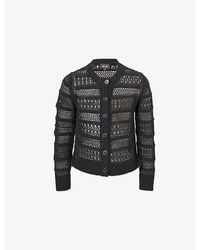 ME+EM - Open-Stitch Sheer Cotton-Blend Knit-Cardigan - Lyst