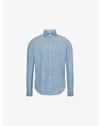 Eleventy - Dandy Classic-Collar Linen Shirt - Lyst