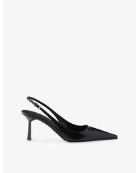 Prada - Brushed Leather Slingback Heeled Courts - Lyst