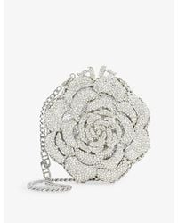 Dune - Bling Diamante-Flower Metal Clutch - Lyst