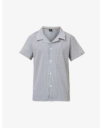 BOSS - Stripe-print Relaxed-fit Woven-blend Shirt - Lyst