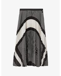 Reiss - Gabi Pleated Woven Midi Skirt - Lyst