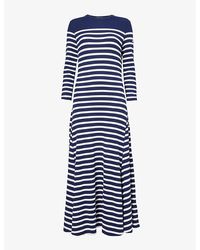Polo Ralph Lauren - Striped Knitted Maxi Dress - Lyst
