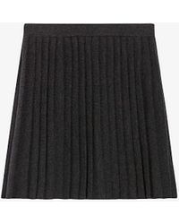 Claudie Pierlot - High-rise Pleated Wool-blend Mini Skirt - Lyst