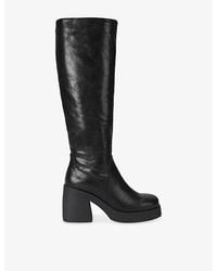 Steve Madden - Brunswick Faux-Leather Heeled Knee-High Boots - Lyst