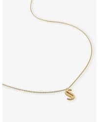 Monica Vinader - Initial S 18Ct-Vermeil Plated 925 Sterling Necklace - Lyst