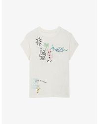 Zadig & Voltaire - Charlotte Graphic-print Short-sleeve Cotton T-shirt - Lyst