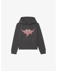Zadig & Voltaire - Georgy Logo-Embroidered Cotton Hoody - Lyst