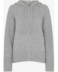 Whistles - Brushed-texture Relaxed-fit Stretch Wool-blend Hoody - Lyst