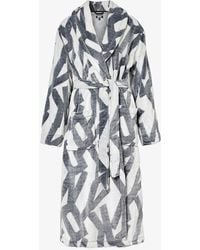 DKNY - Branded Relaxed-fit Fleece Robe - Lyst