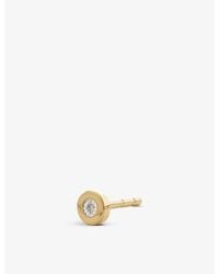 Monica Vinader - Linear 18ct Yellow -plated Vermeil Silver And Diamond Single Stud Earring - Lyst