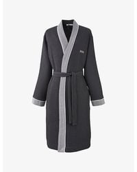 BOSS - Thermes Logo-Embroidered Cotton Robe - Lyst