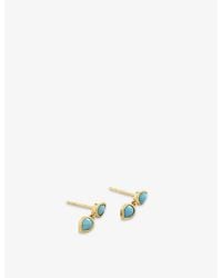 Monica Vinader - Double Teardrop Recycled 18Ct-Plated Vermeil Sterling- And Stud Earrings - Lyst